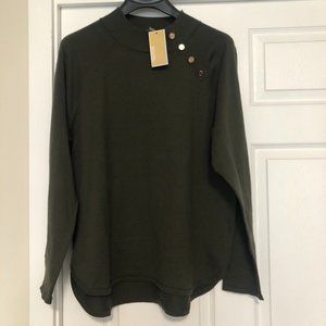 Michael Kors Mock neck Button  Sweater